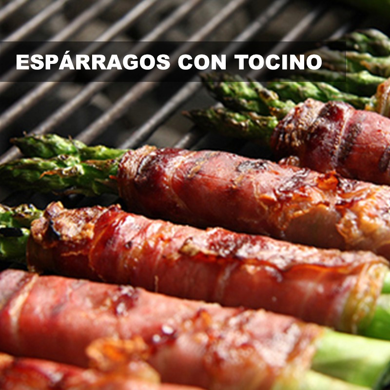 Espárragos con tocino